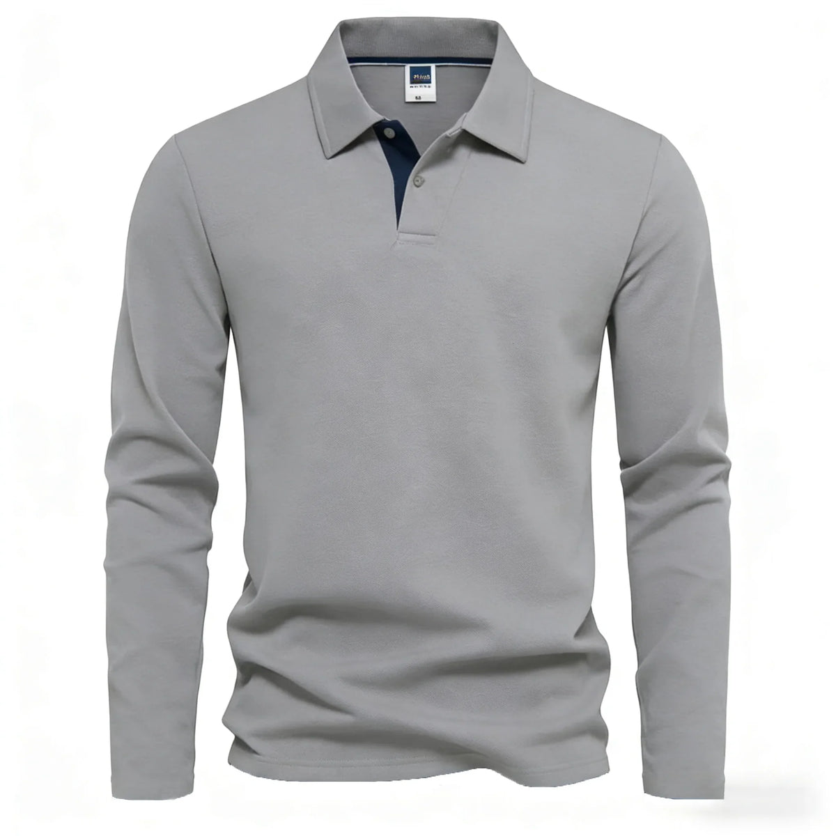 Polo à manches longues pour hommes avec patte de boutonnage et détails contrastés | Valcor Zürich