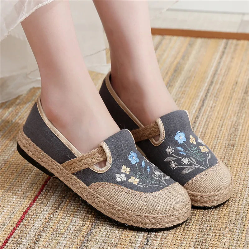 Ella | Chaussures en toile brodées Boho