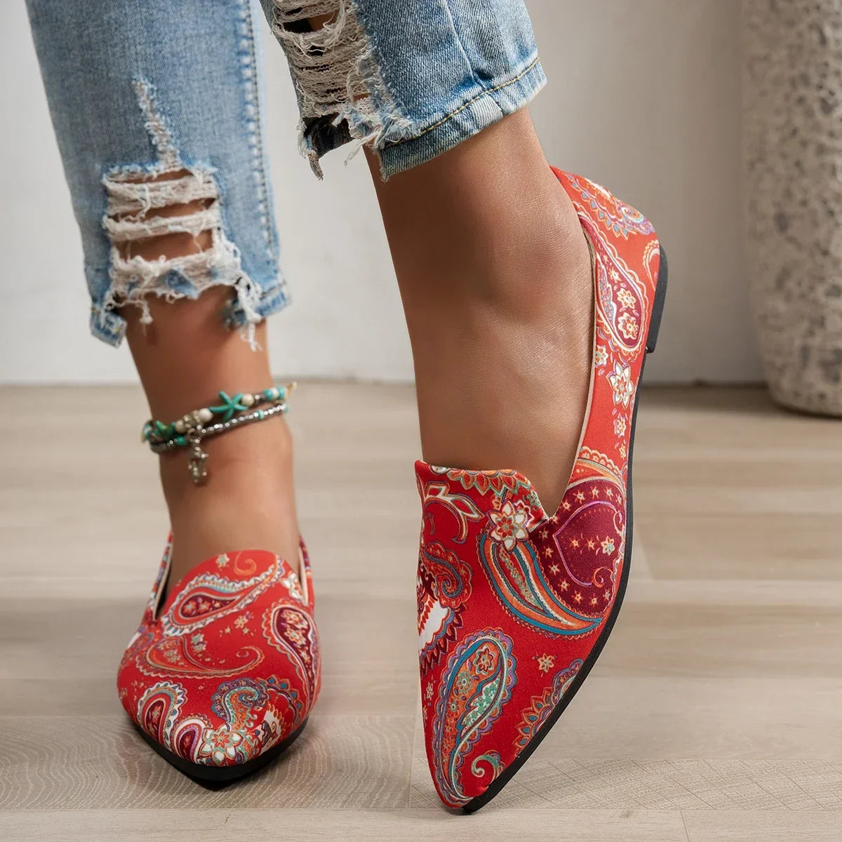 Bretagne | Mocassins Boho Paisley à Bout Pointu