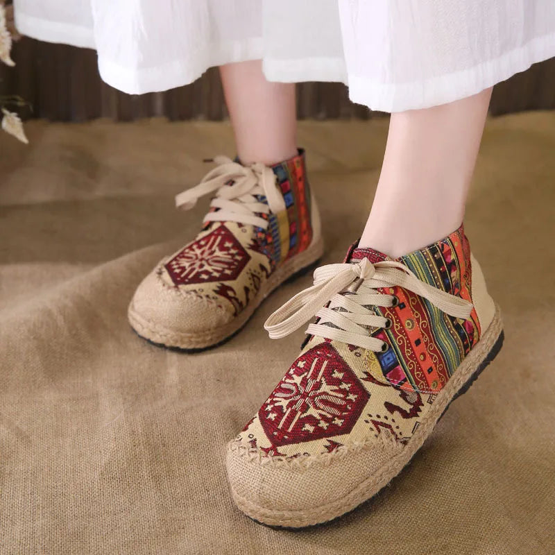 Zara | Chaussures à lacets chevilles tissées Boho