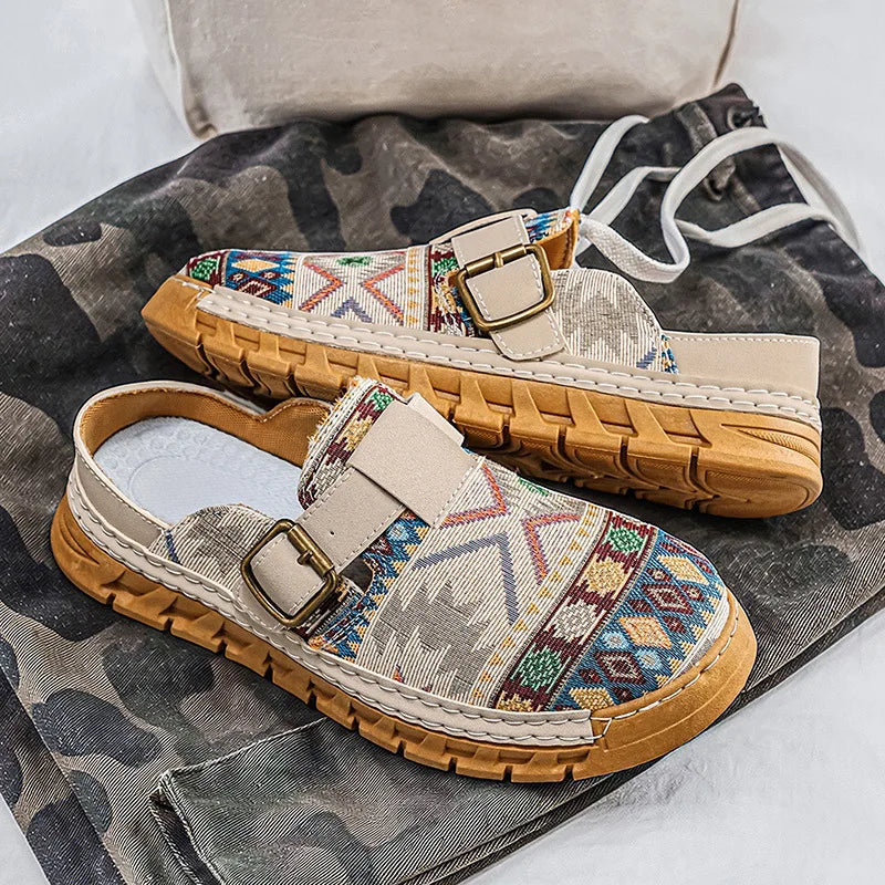 Hannah | Mules à enfiler à motif boho