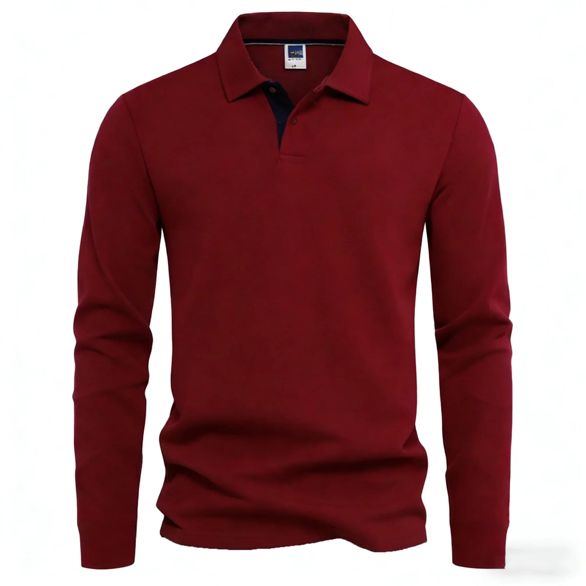 Polo à manches longues pour hommes avec patte de boutonnage et détails contrastés | Valcor Zürich