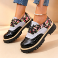 Abigail | Chaussures à lacets vintage à plateforme florale