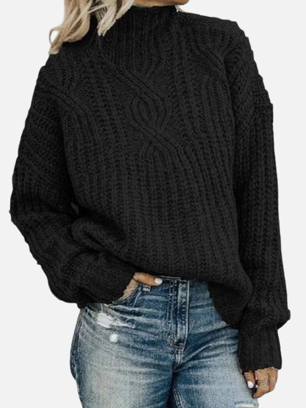 Kirsten | Pull en tricot torsadé avec col montant