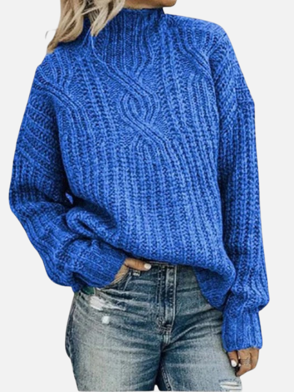 Kirsten | Pull en tricot torsadé avec col montant