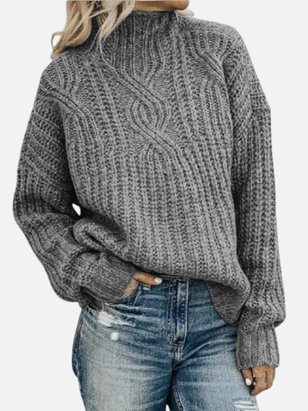 Kirsten | Pull en tricot torsadé avec col montant