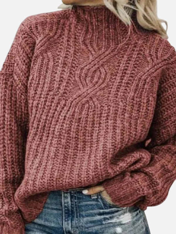Kirsten | Pull en tricot torsadé avec col montant