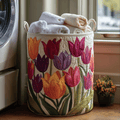 Lilias™ | Panier à Linge Matelassé Tulipe Joie