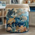 Hortense™ | Panier à Linge Matelassé Shell Shine