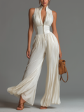Combinaison Zsófia | Combinaison en chiffon blanc plissé