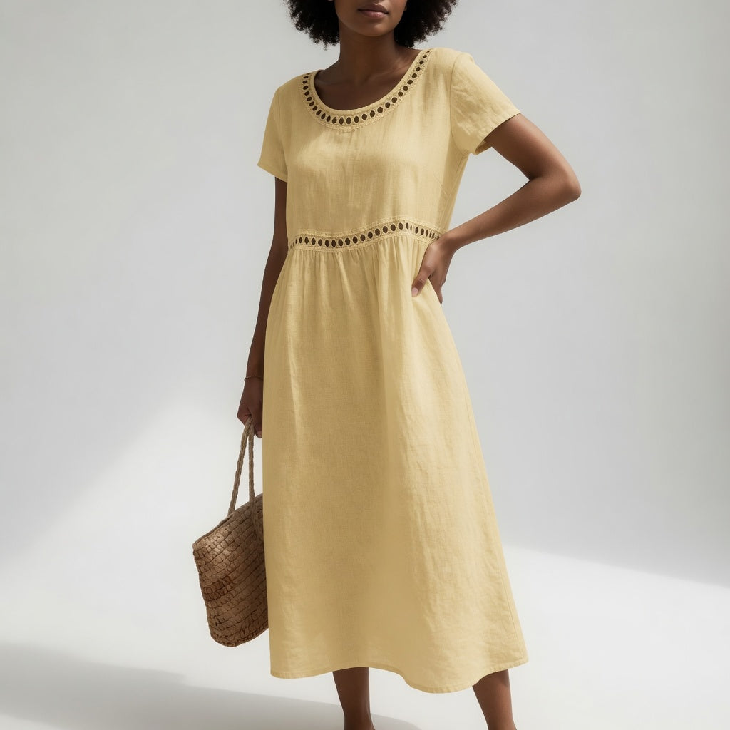 Aveline | Robe fluide brodée