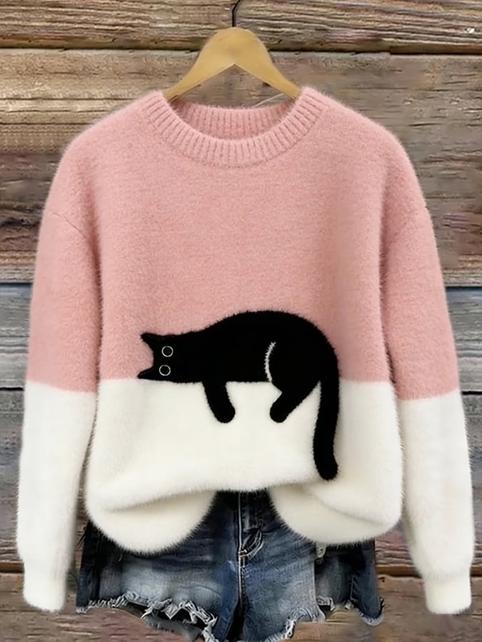 Belinda - Pull Oversized avec Motif de Chat