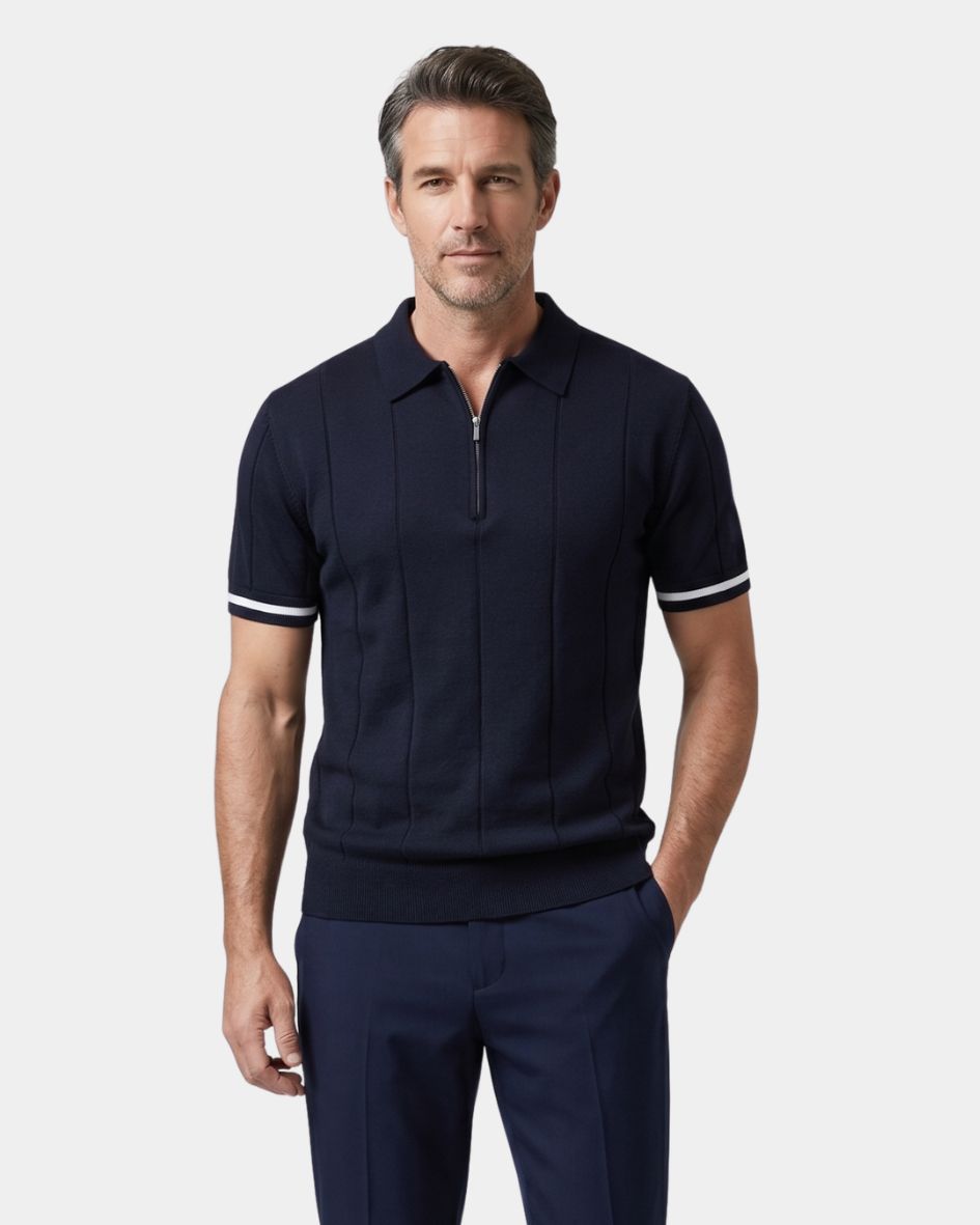 Clark | Polo-Shirt à Zip Strick