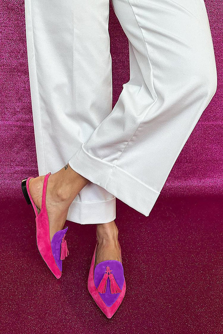 Iliana™ - Ballerines en Suède avec Franges Colorées