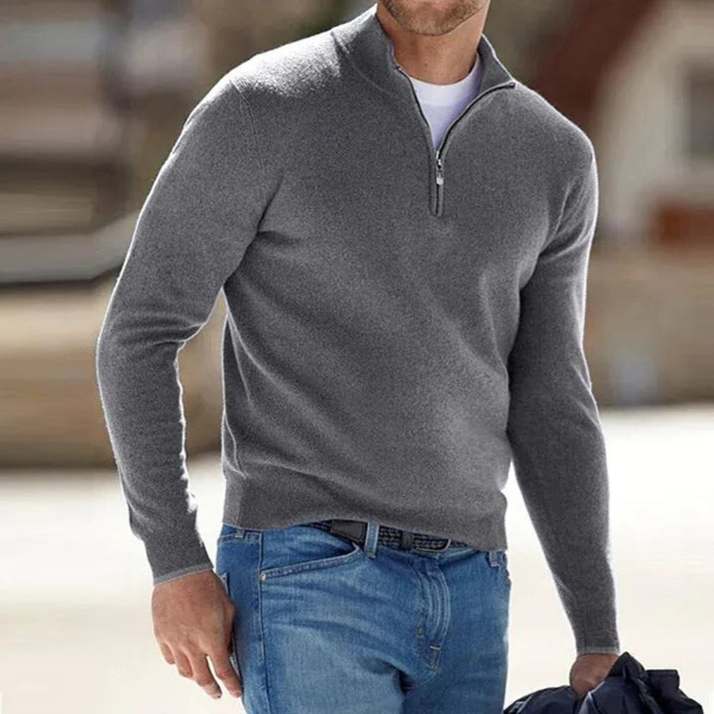 Noah | Pull pour hommes avec col montant et fermeture éclair