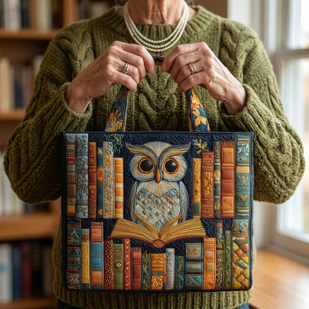Sac fait main avec motif de hibou