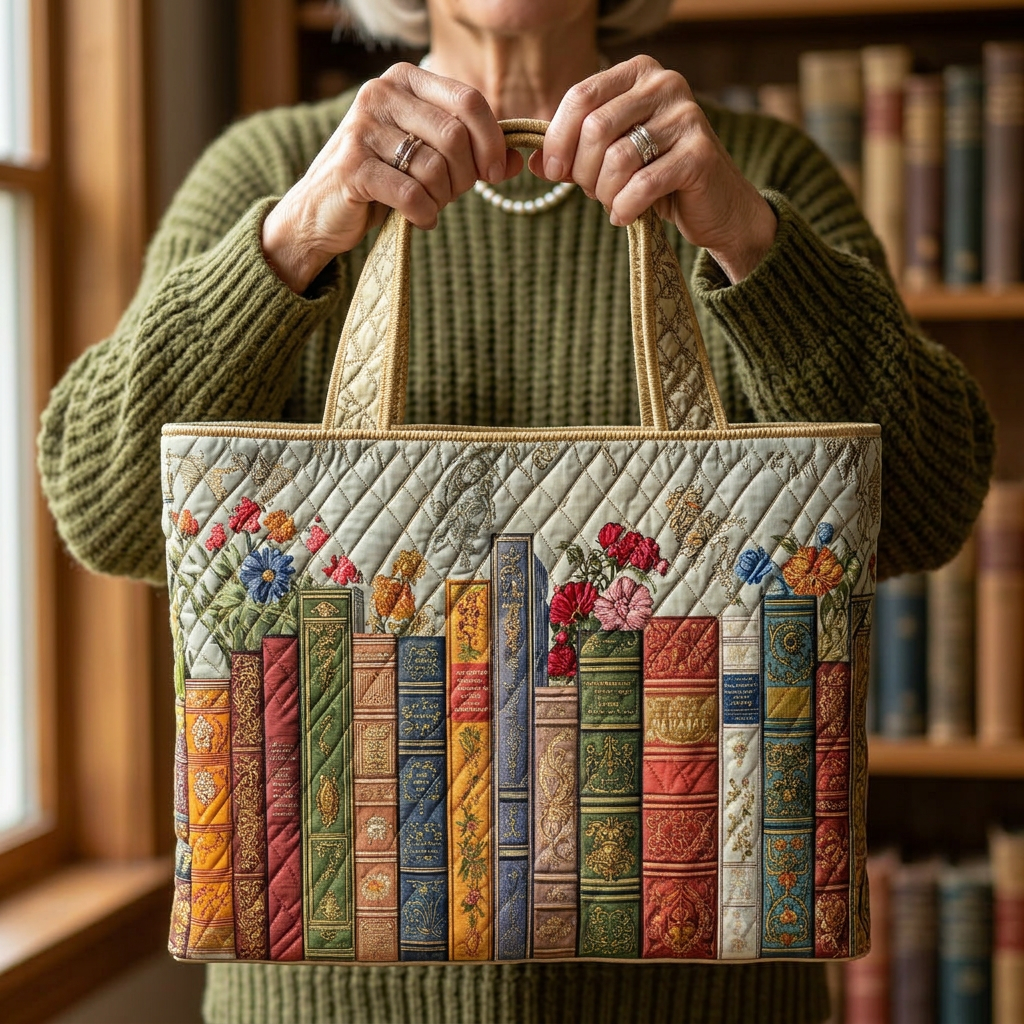 Sac fait main avec bibliothèque