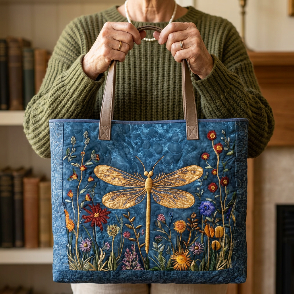 Sac à bandoulière rembourré avec libellule