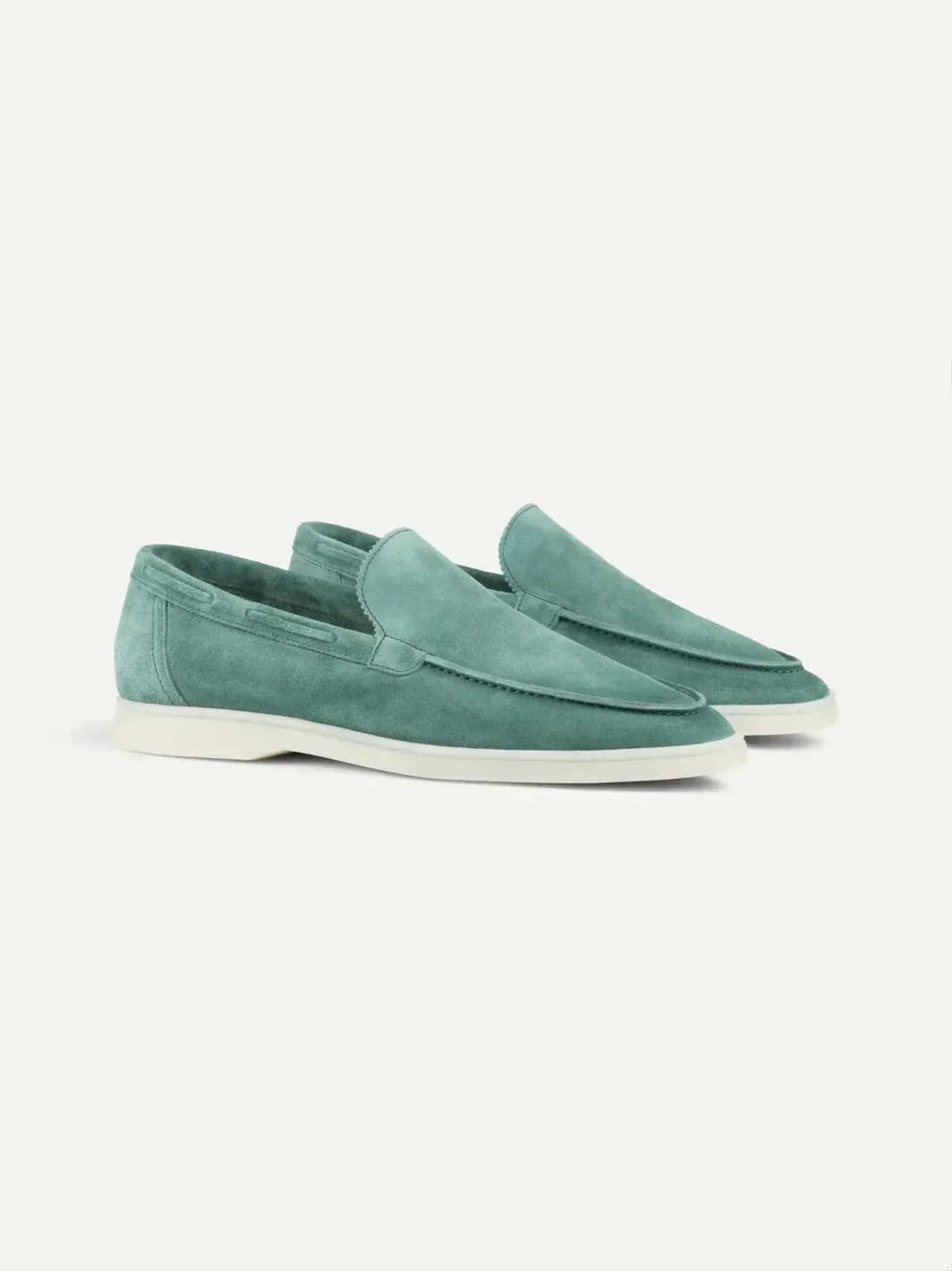 Mocassin Classique en Suède Bleu Pomme