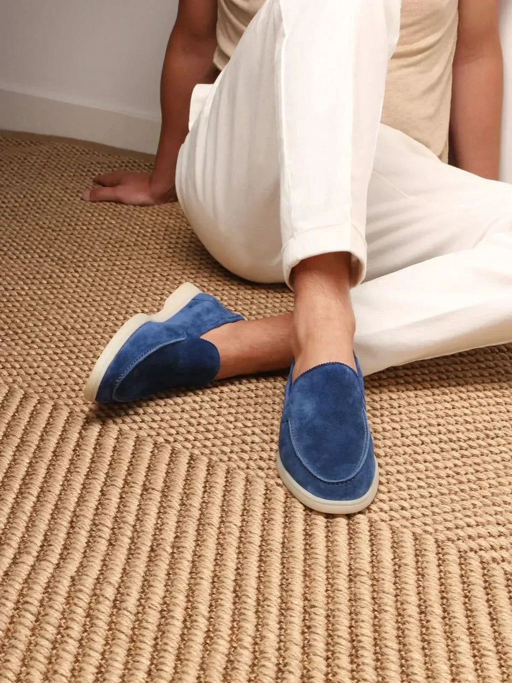 Mocassin en daim classique Bleu Baie
