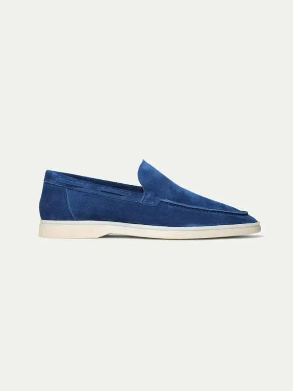 Mocassin en daim classique Bleu Baie