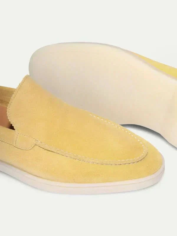 Mocassin en Daim Classique Jaune Citron