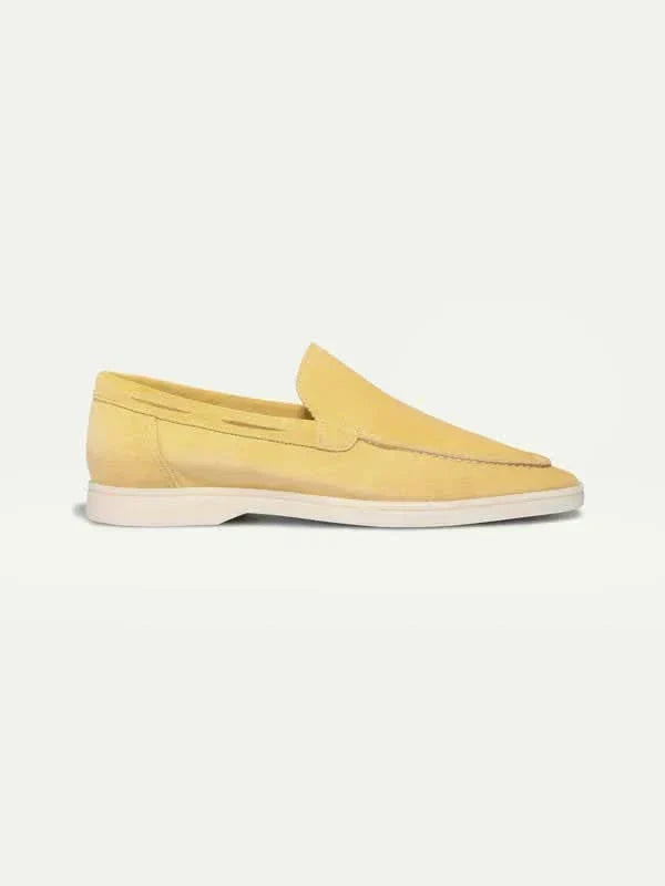 Mocassin en Daim Classique Jaune Citron
