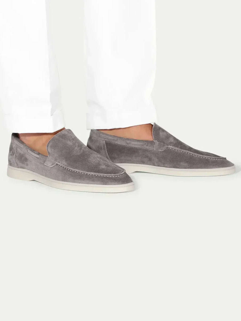 Mocassin en daim classique gris