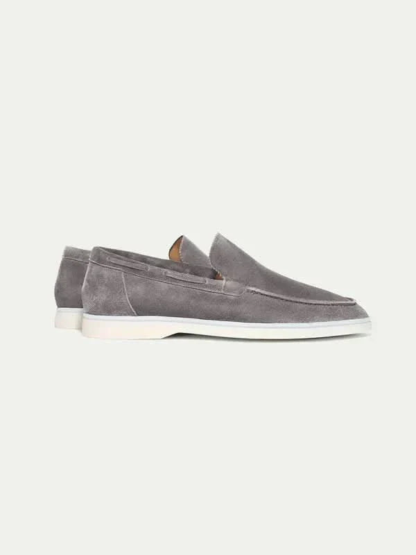 Mocassin en daim classique gris