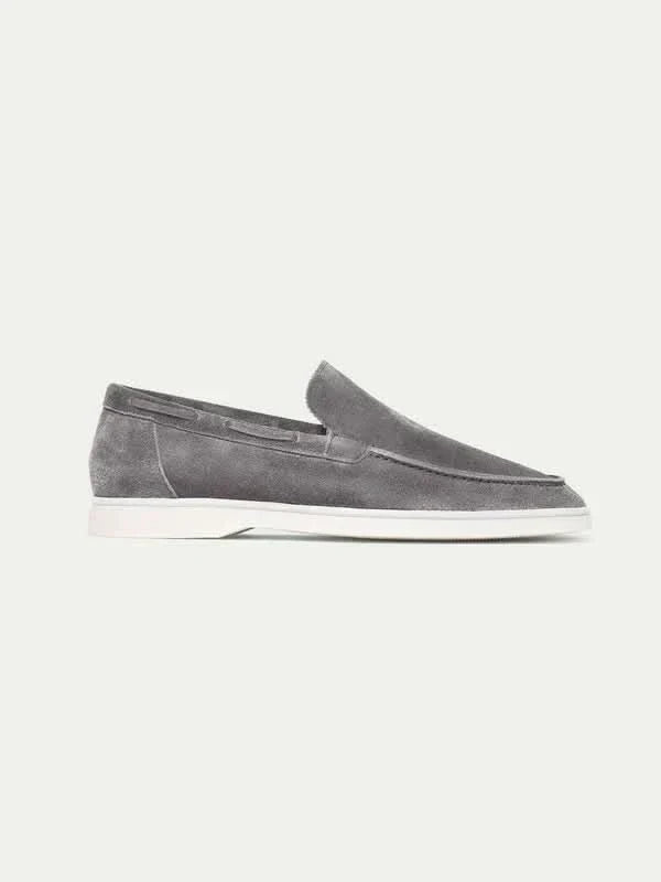 Mocassin en daim classique gris