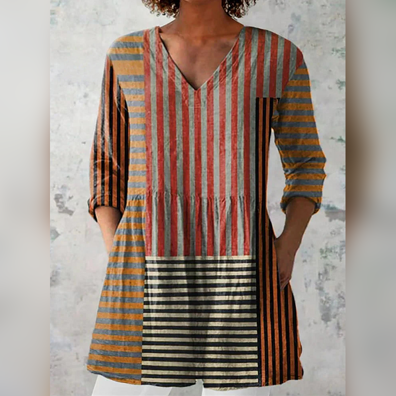 Cordelia | Blouse longue avec décolleté en V